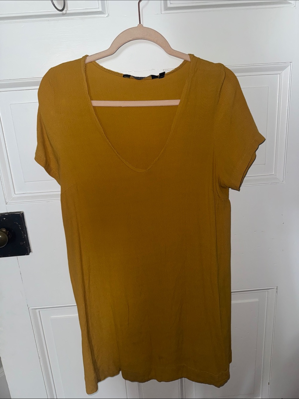Glassons Mustard V-Neck Short Sleeve Dress
